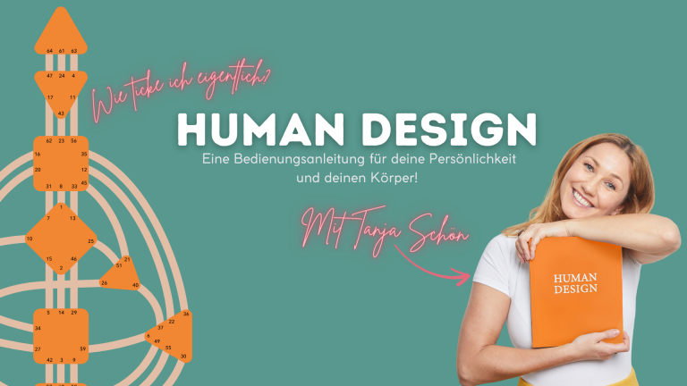 Human Design Chart mit Titel und Expertin Tanja Schön
